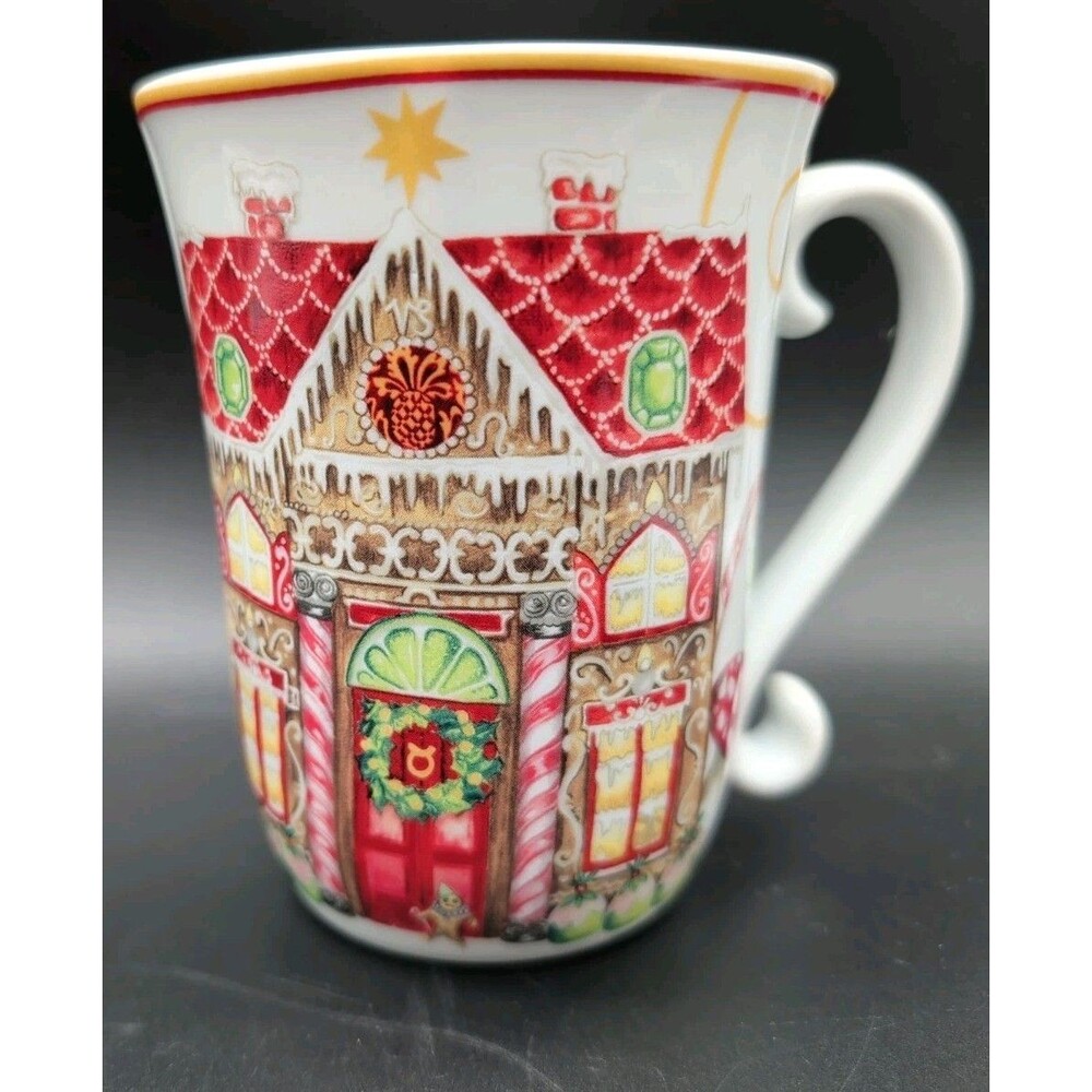 Williams Sonoma Twas the Night Before Christmas Gingerbread House Mug Coffee Cup